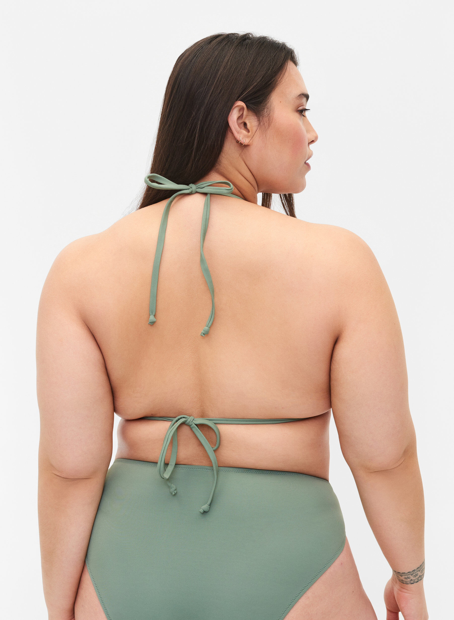 Zizzi Trekantbikini, Gr&oslash;nn, Model image number 1
