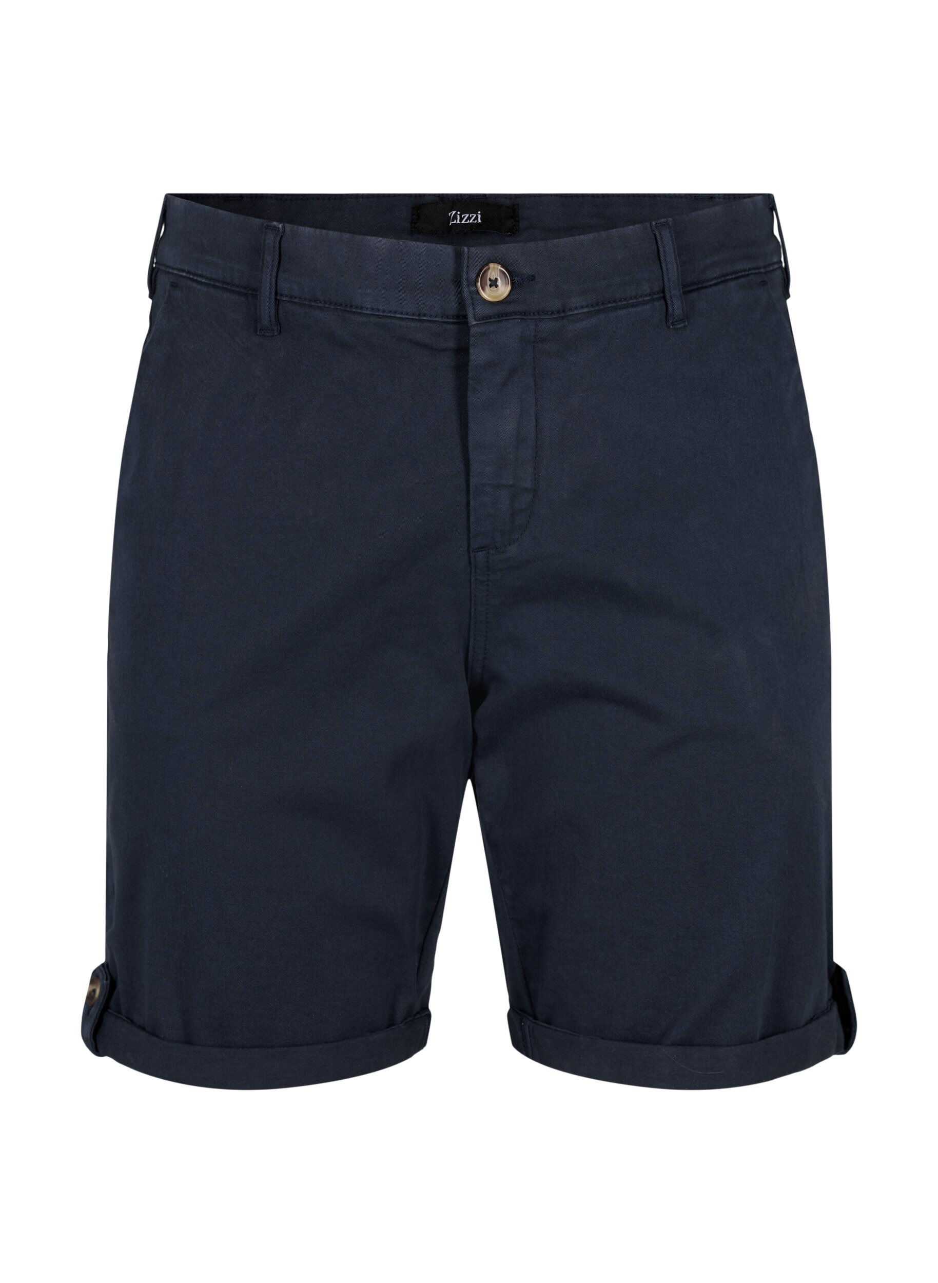 Zizzi Chinoshorts med lommer, Navy Blazer, Packshot image number 0