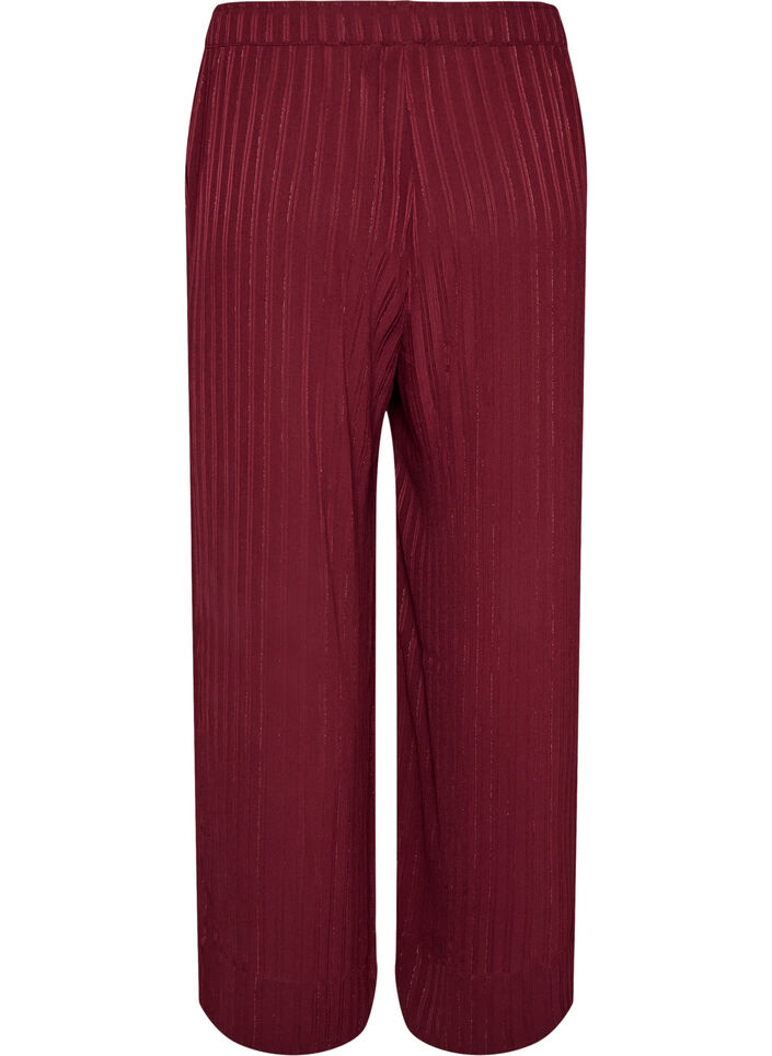Bukser med teksturerte striper og straight fit, R&oslash;d, Packshot image number 1