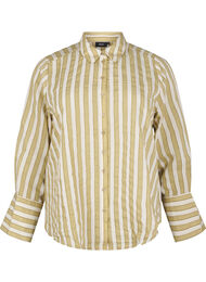 Ledig skjorte med striper, Thyme w. Sand Stripe