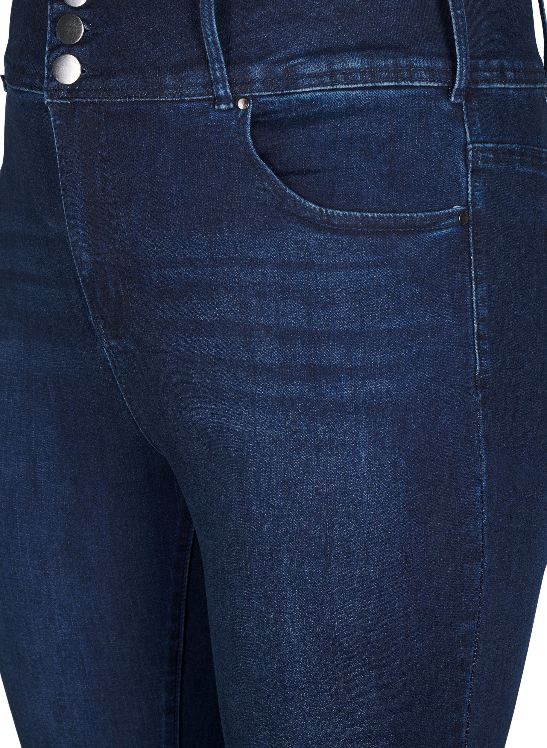 Zizzi Super slim Bea jeans med ekstra h&oslash;yt liv, Dark Blue, Packshot image number 2