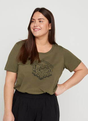 T-skjorte med trykk, Ivy Green WONDER, Model image number 0