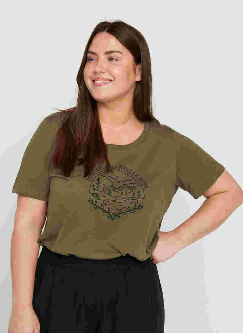T-skjorte med trykk, Ivy Green WONDER, Model image number 0