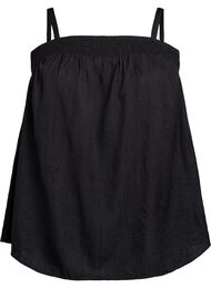 Topp i viskose med smale stropper, Black