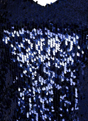 Kjole med paljetter og V-hals, Evening Blue, Packshot image number 2