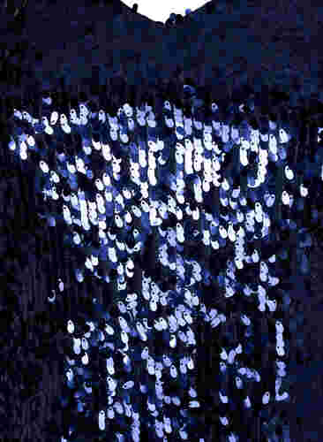 Kjole med paljetter og V-hals, Evening Blue, Packshot image number 2