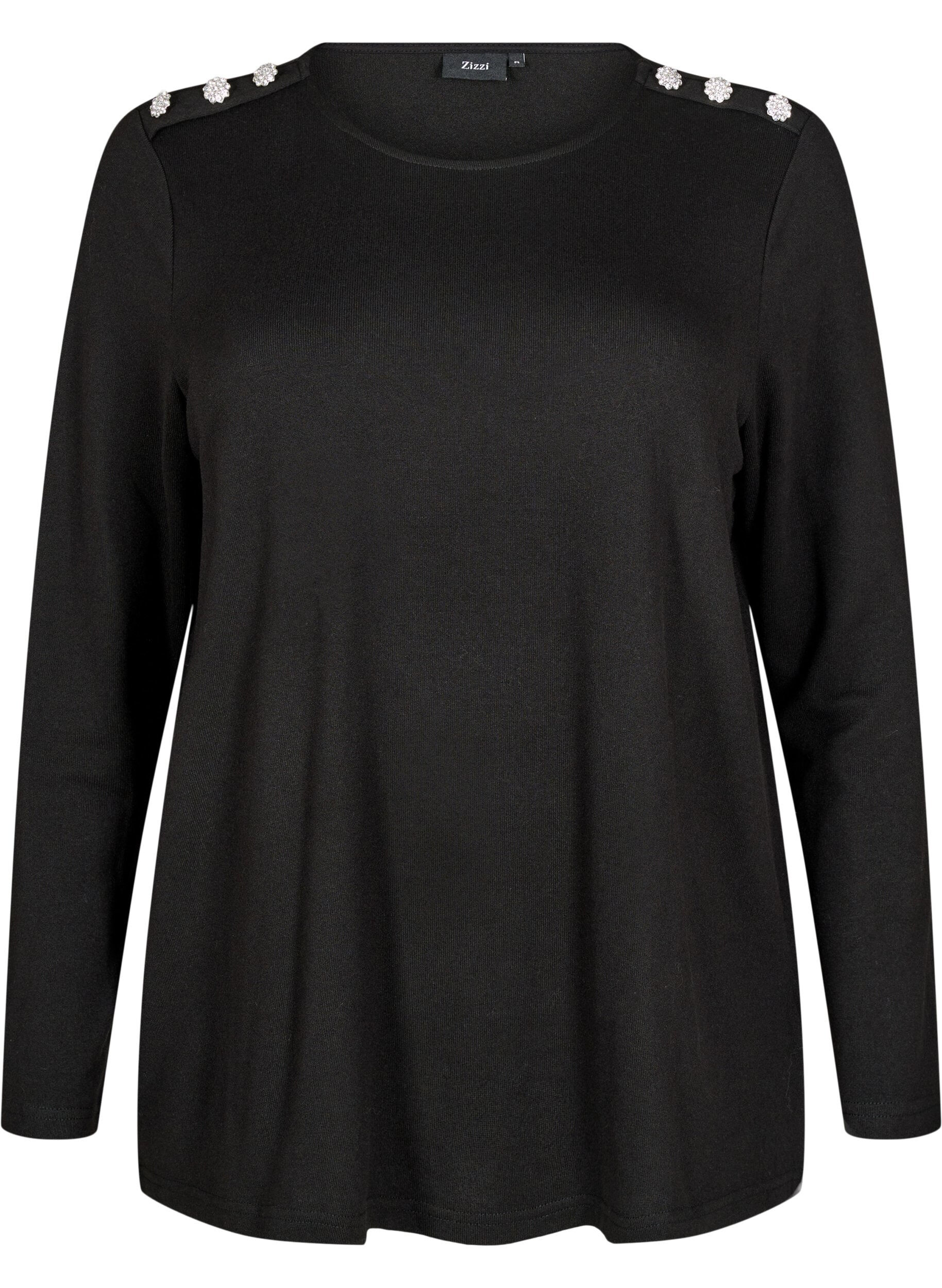 Bluse med dekorative knapper