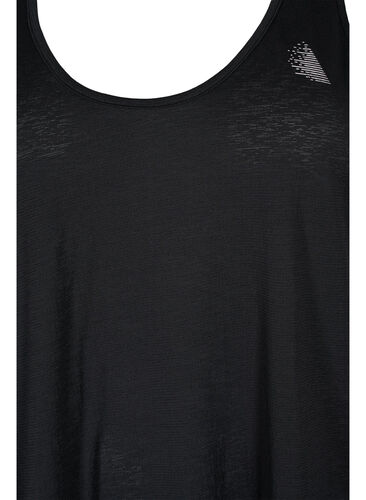 Ermeløs treningstopp med krysset rygg, Black, Packshot image number 2