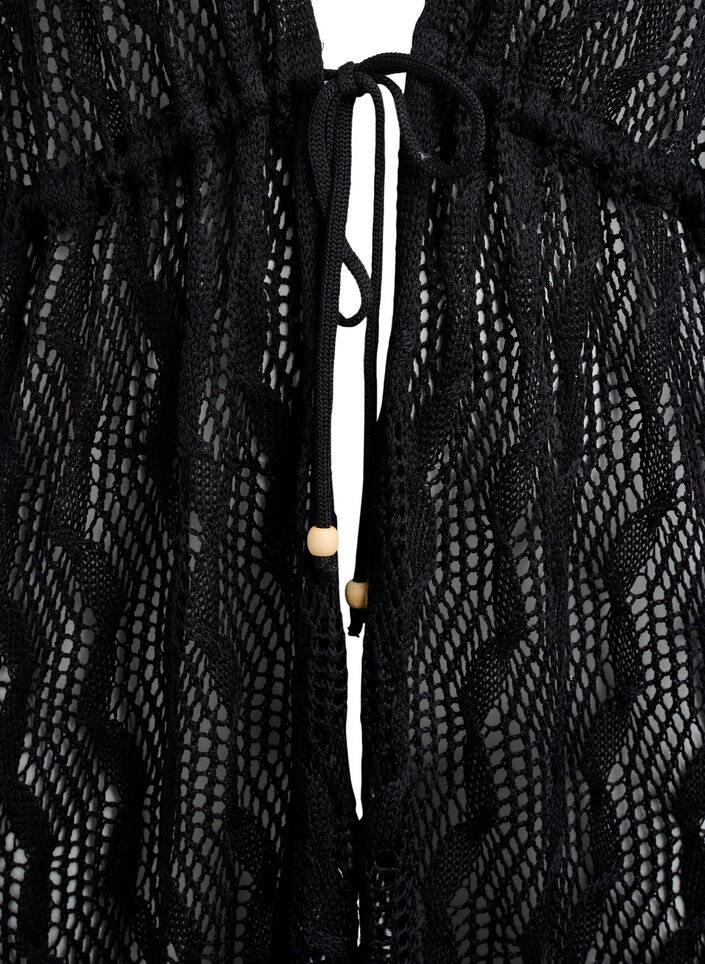 Strandkimono med knytebelte, Svart, Packshot image number 2