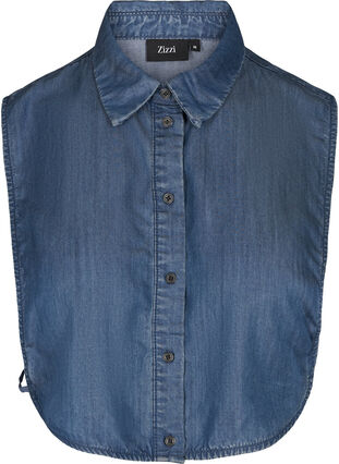 Løs skjortekrage i tencel, Blue Denim , Packshot image number 0