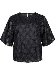 Bluse med harlekinmønster, Black