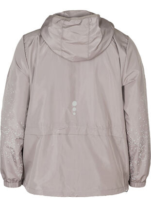 Treningsjakke med hette og reflekser, Grey Silver, Packshot image number 1