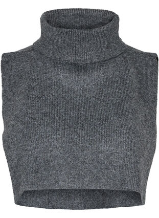 Strikket hals i en ribbet struktur, Grey, Packshot image number 0