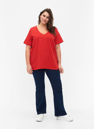 FLASH - T-skjorte med V-hals, High Risk Red, Model image number 2