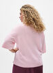 Løs strikket bluse med korte ermer, Rosa, Model image number 2