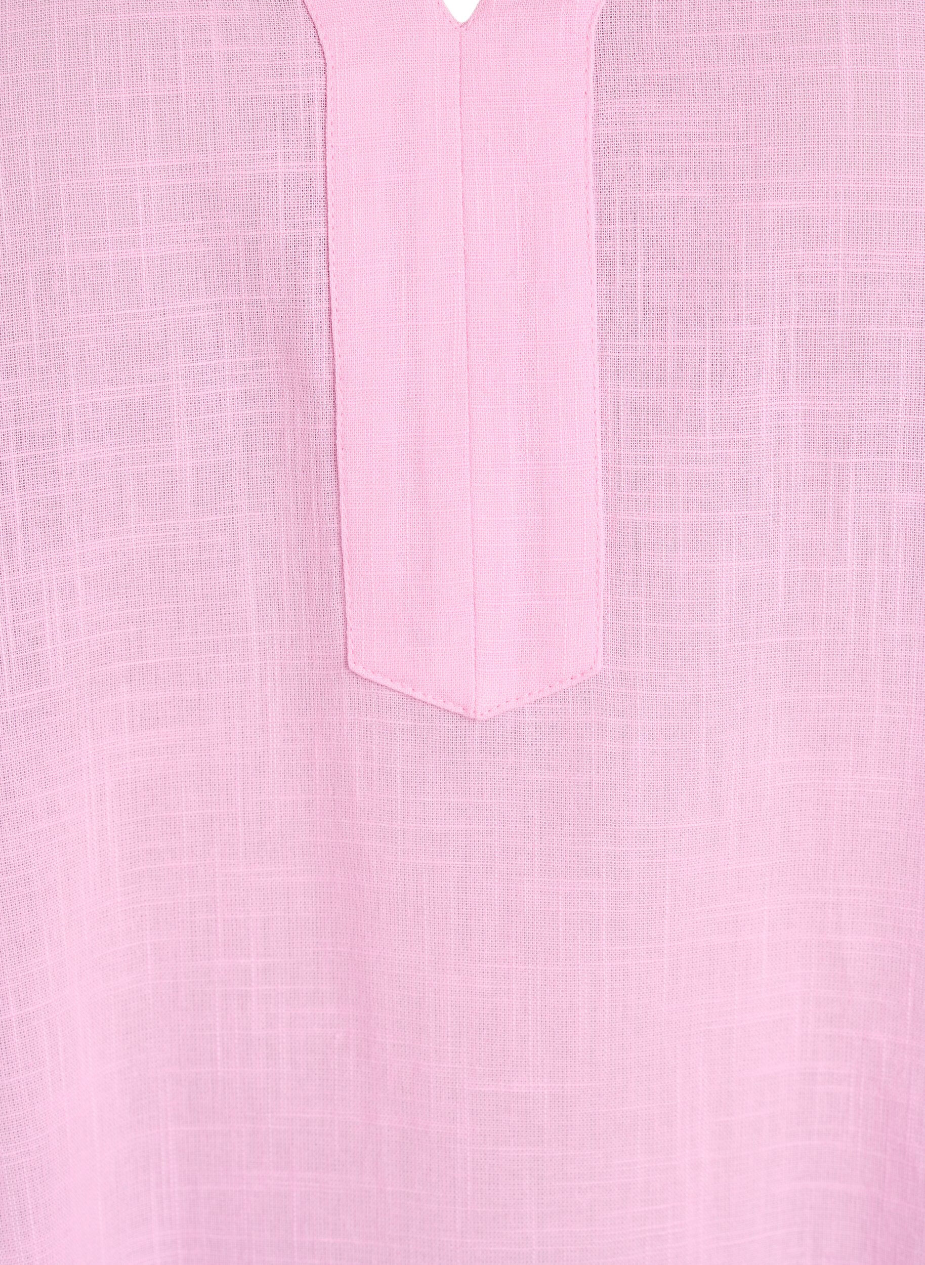 ZizziBomullstunika med V-hals, Rosa, Packshot image number 2