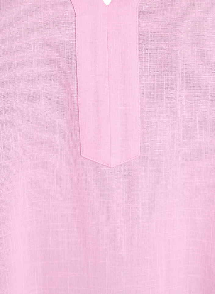 Bomullstunika med V-hals, Rosa, Packshot image number 2