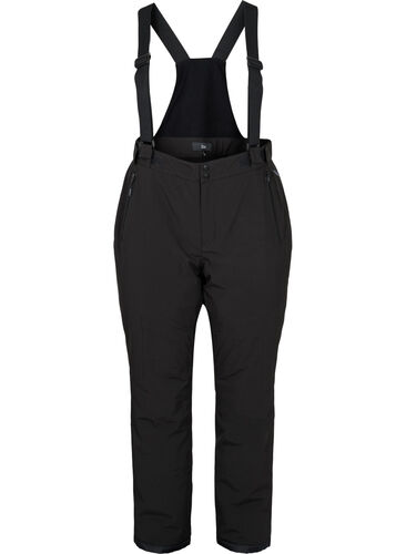 Skibukse med seler, Black, Packshot image number 0