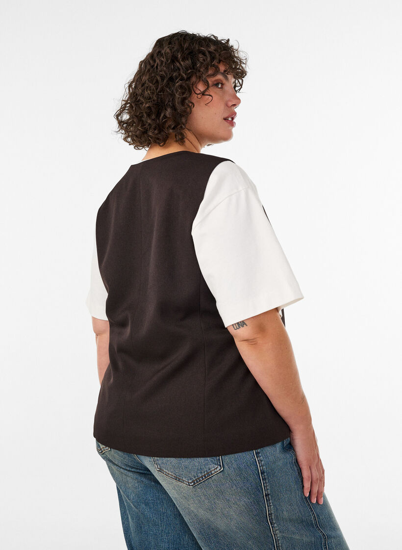 Vest med knappelukking, Brun, Model image number 2
