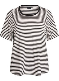 T-skjorte med TENCEL&trade; Lyocell og striper, Hvit