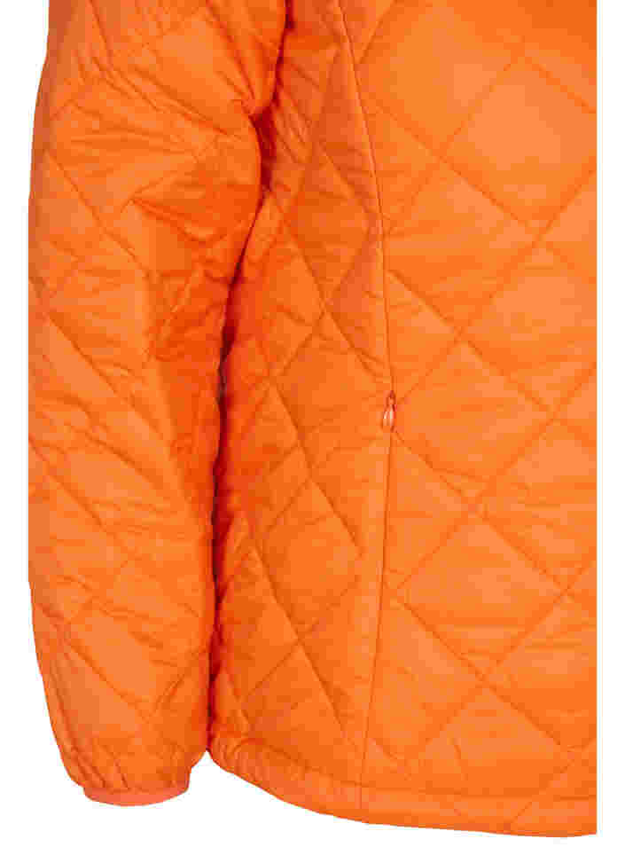 Quiltet lett jakke med glidelås og lommer, Mandarin Orange, Packshot image number 3