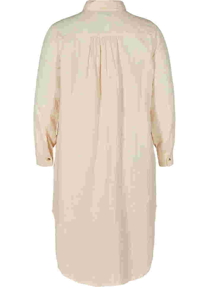 Lang bomullsskjorte med en klassisk krage, Mother Of Pearl, Packshot image number 1