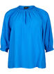 Viskose bluse med 3/4 ermer og A-fasong, Strong Blue, Packshot image number 0