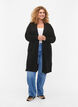 Lang strikket cardigan med lommer, Black, Model image number 2