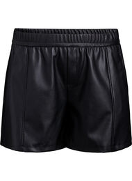 Loose fit imitert skinnshorts med elastisk linning, Black