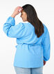 Langermet omslagsbluse med knytebelte, Blå, Model image number 2