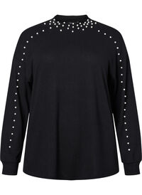 Langermet bluse med perler