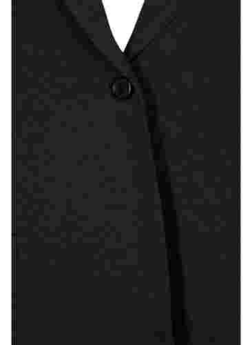 Enkel blazer med knapp og pyntelommer, Dark Grey Melange, Packshot image number 2