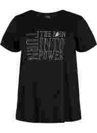 T-skjorte til trening med trykk, Black w. turn