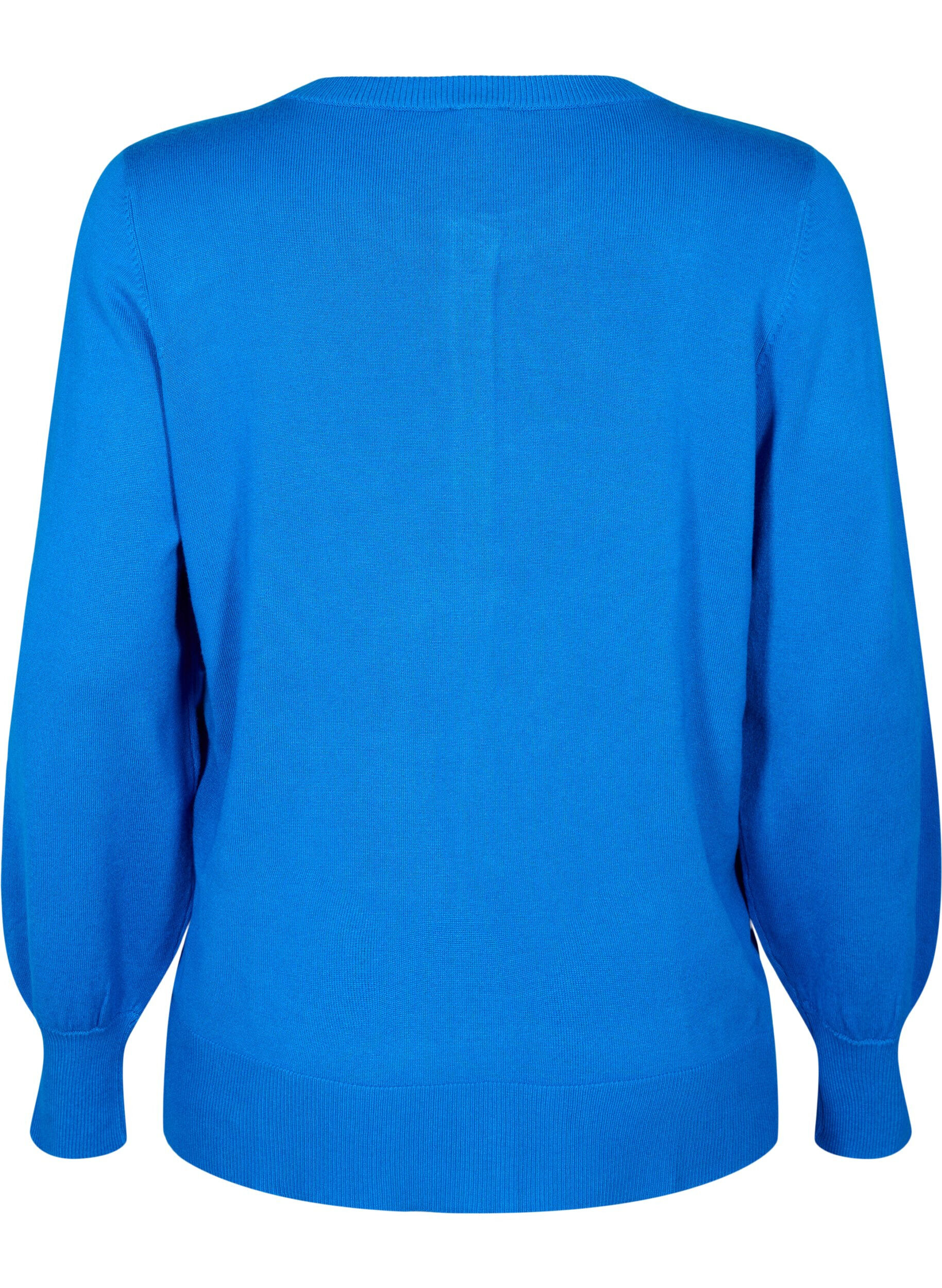 Zizzi Strikket cardigan i viskose med knapper, Princess Blue, Packshot image number 1