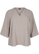 Bluse med 3/4 ermer, Beige, Packshot image number 0