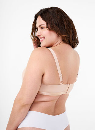 Zizzi Formstøpt BH med mesh, Nude, Model image number 1