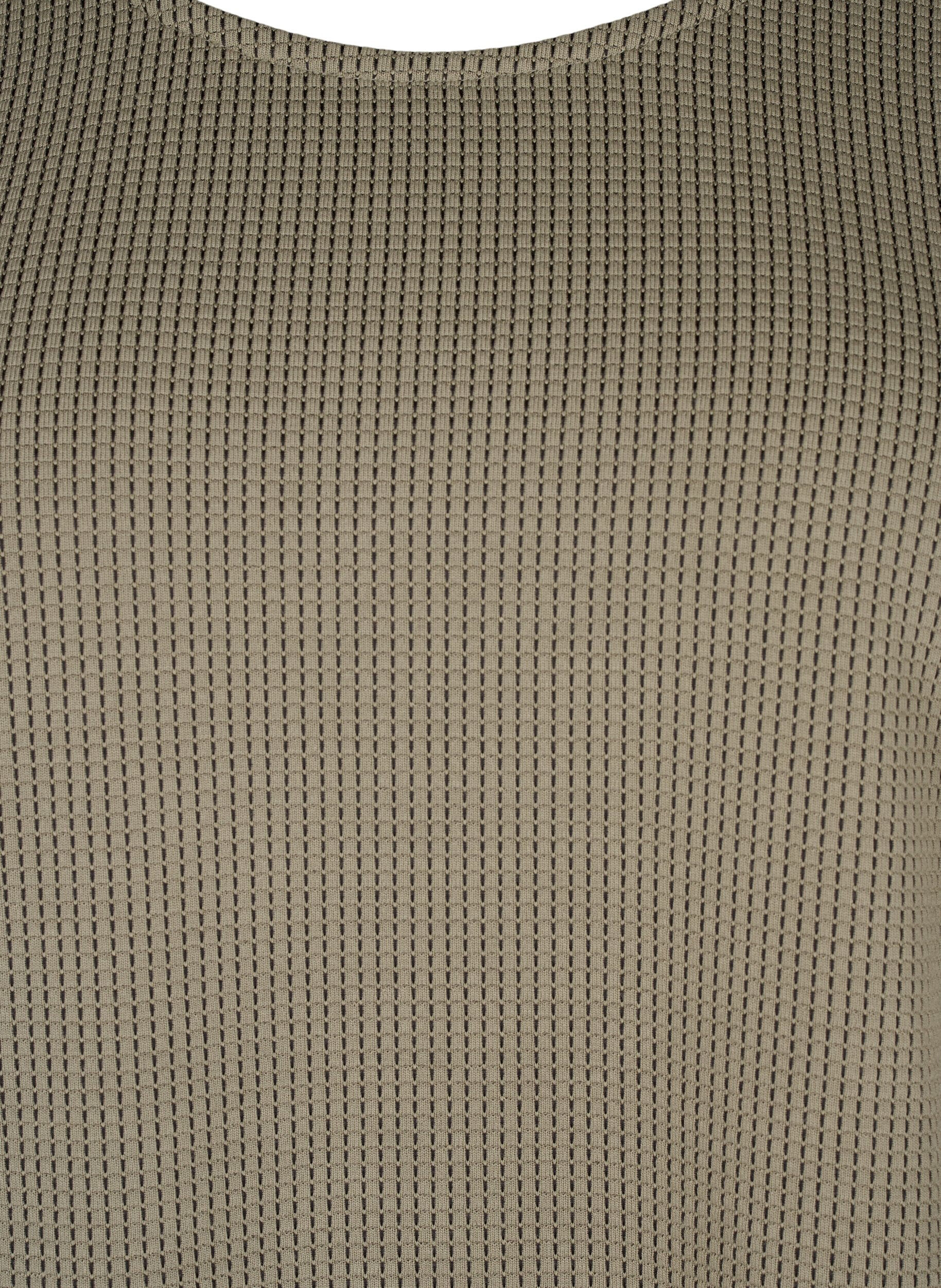 Zizzi Bluse med struktur i A-snitt, Greige, Packshot image number 2