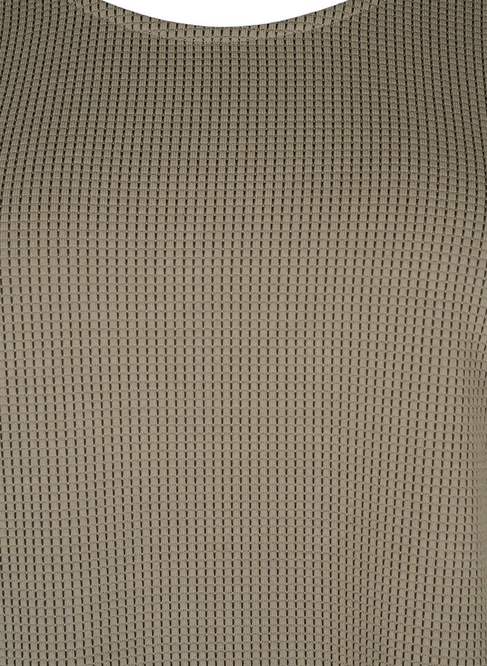 Bluse med struktur i A-snitt, Greige, Packshot image number 2