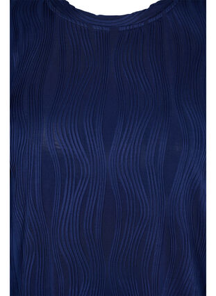 Strukturmønstret bluse med lange ermer, Maritime Blue, Packshot image number 2