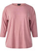 Jersey bluse med 3/4 ermer, Rosa, Packshot image number 0