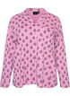 Bomullspyjamaskjorte med brystlomme, Rosa, Packshot image number 0