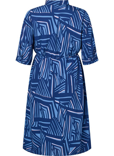 FLASH - Skjortekjole med trykk, Medieval Blue AOP, Packshot image number 1