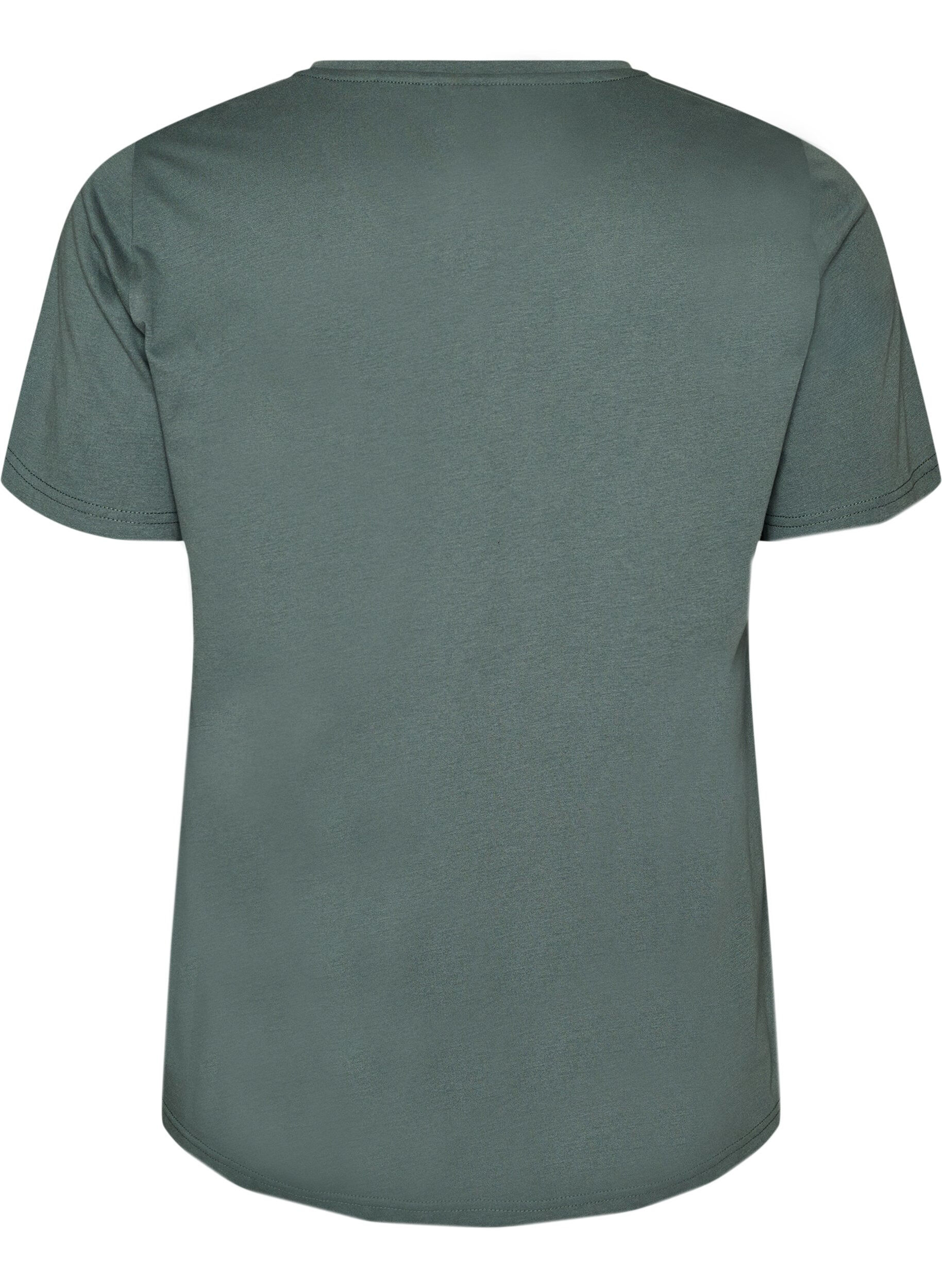 ZizziT-skjorte med trykk, Gr&oslash;nn, Packshot image number 1