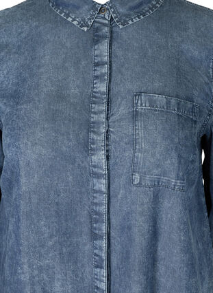 Lang skjorte i lyocell, Dark blue denim, Packshot image number 2