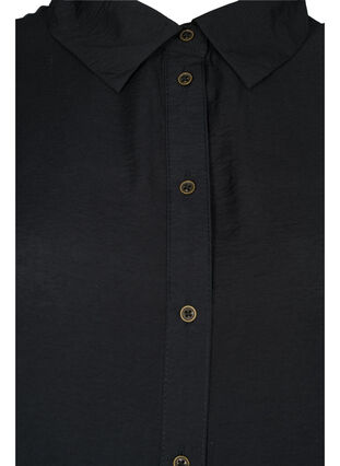 Skjortekjole i viskose med volanger, Black, Packshot image number 2
