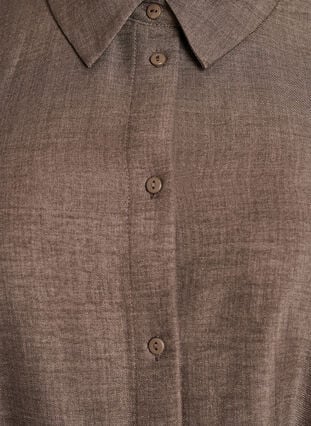 Zizzi Skjortekjole i knelengde med bindebelte, Brun, Packshot image number 2