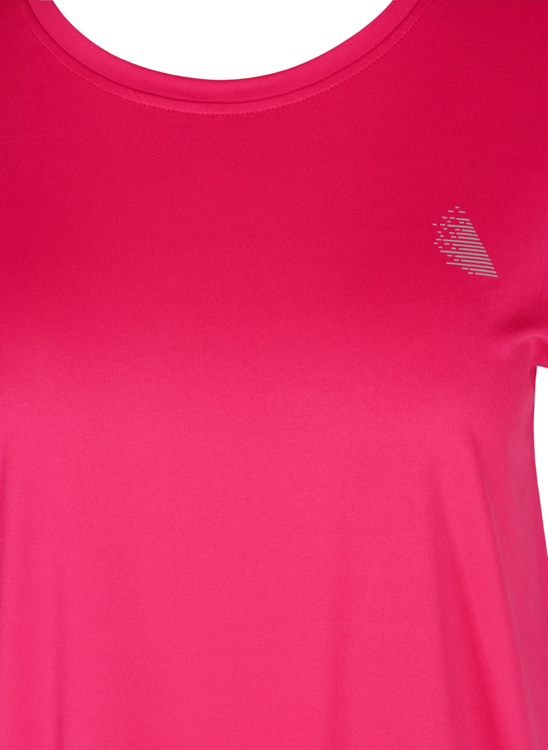Zizzi Ensfarget T-skjorte til trening, Rosa, Packshot image number 2