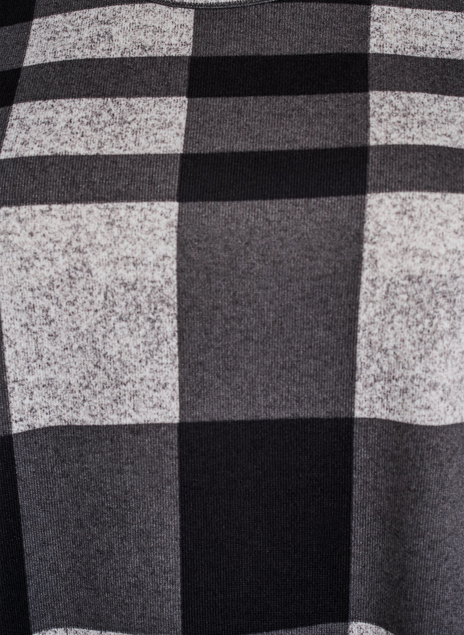 Zizzi M&oslash;nstret bluse med lange ermer, Gr&aring;, Packshot image number 2