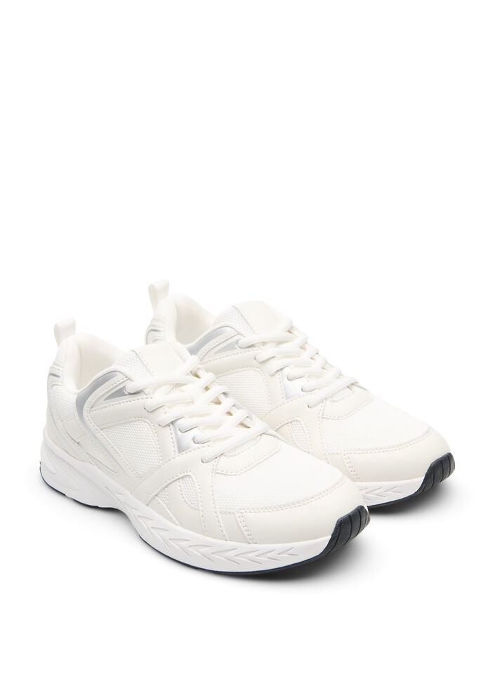 Wide fit - Sporty sneakers, White, Packshot