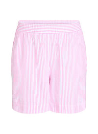 FLASH - Stripete shorts med høy midje, Rosa FLASH - Stripete shorts med høy midje